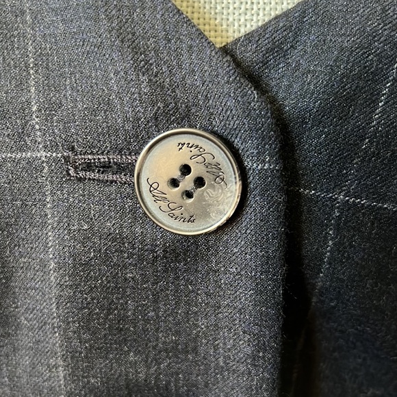 Allsaints spitalfields Heta Hunting Jacket and skirt suit in Navy plaid wool - Picture 4 of 10